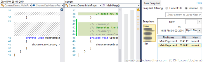 C# Code Change History in Visual Studio 2013 using Auto History Extension C# Code Change History in Visual Studio 2013 using Auto History Extension