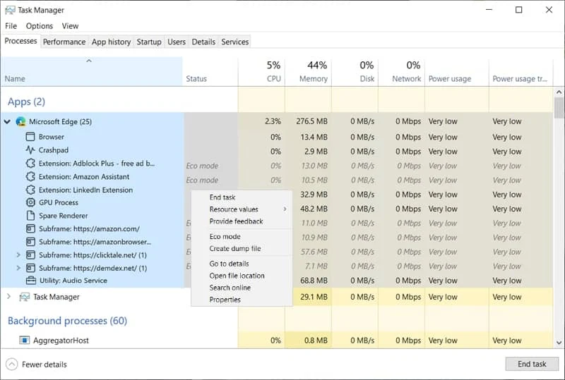 Eco Mode provides users with an option to throttle process resources of Microsoft Edge Eco Mode provides users with an option to throttle process resources of Microsoft Edge
