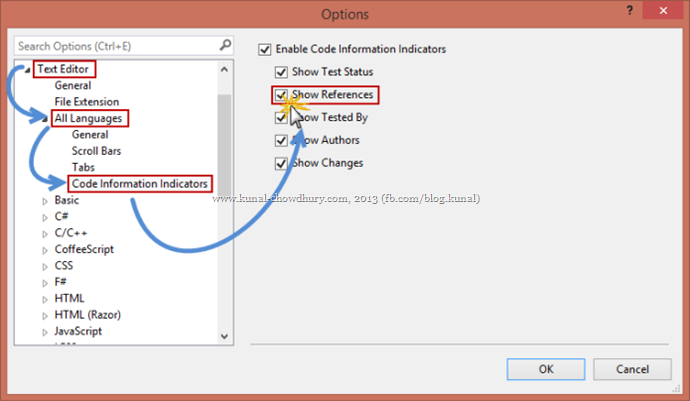 How to enable Reference Indicator in the Code Information How to enable Reference Indicator in the Code Information