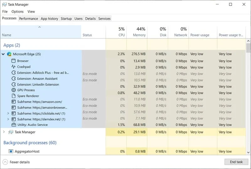 Microsoft now allows you to identify the resource consumption of Microsoft Edge within the Windows 10 Task Manager Microsoft now allows you to identify the resource consumption of Microsoft Edge within the Windows 10 Task Manager