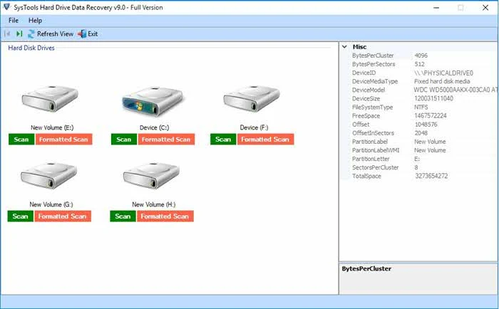 At first, install and run the SysTools Hard Drive Data Recovery software At first, install and run the SysTools Hard Drive Data Recovery software