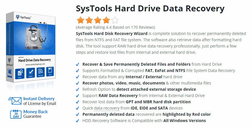 SysTools Hard Drive Data Recovery is best software to restore lost files SysTools Hard Drive Data Recovery is best software to restore lost files