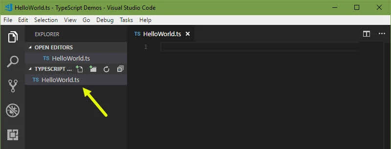 Name the TypeScript file with an extension as .ts Name the TypeScript file with an extension as .ts