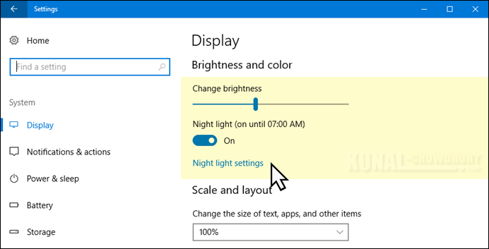 How to configure the Windows 10 'Night Light' settings? (www.kunal-chowdhury.com) How to configure the Windows 10 'Night Light' settings? (www.kunal-chowdhury.com)