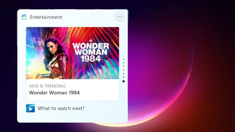 Windows 11 adds a new entertainment widget Windows 11 adds a new entertainment widget