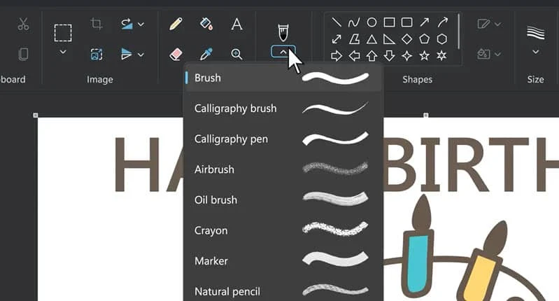 Microsoft Paint is also getting a new way to choose brush types Microsoft Paint is also getting a new way to choose brush types