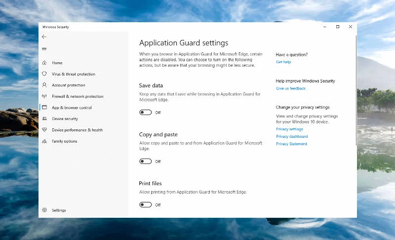 Securing web browsing in Windows 10 with Windows Defender Application Guard Securing web browsing in Windows 10 with Windows Defender Application Guard