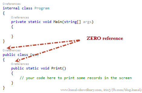 ZERO Reference of the method and class ZERO Reference of the method and class